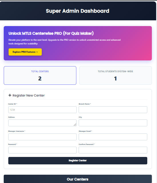 Quiz Maker Frontend Dashboard